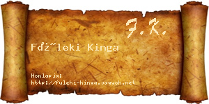 Füleki Kinga névjegykártya