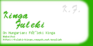 kinga fuleki business card